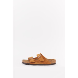 BIRKENSTOCK MINK ARIZONA NARROW SOFT FOOTBED SUEDE LEATHER SANDALS